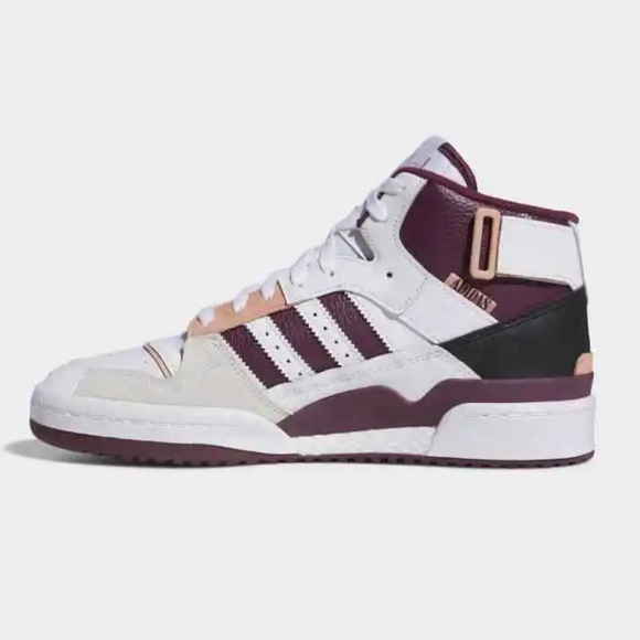 adidas Forum Exhibit Mid Cloud White / Victory Crimson / Ambient Blush - Picture 5 of 16